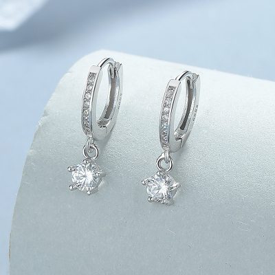 Bông Tai Bạc Nữ đính đá CZ Tròn Freya LILI 181664 1