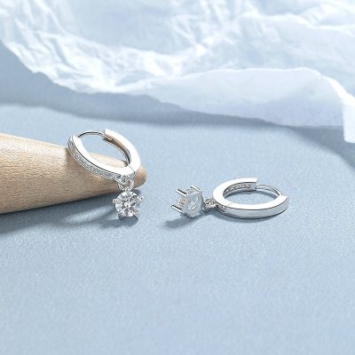 Bông Tai Bạc Nữ đính đá CZ Tròn Freya LILI 181664 3