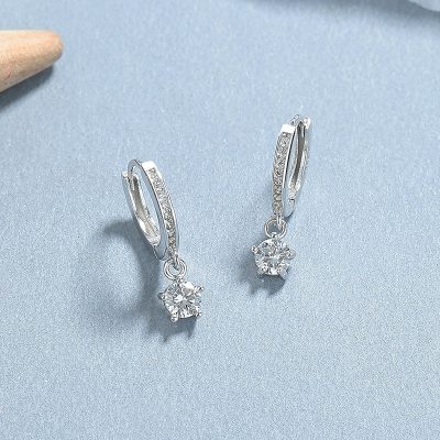 Bông Tai Bạc Nữ đính đá CZ Tròn Freya LILI 181664 5