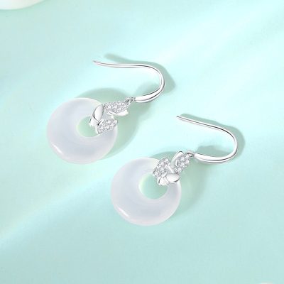 Bông Tai Bạc Nữ đính đá Mã Não Hồ điệp Cecilia LILI 181544 4