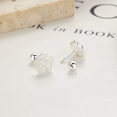 Bông Tai Bạc Nữ Hình Hoa Hồng Stevie LILI 181712 2