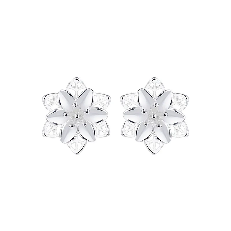 Bông Tai Bạc Nữ Hình Hoa Mai Trắng Jasmine LILI 181705 5