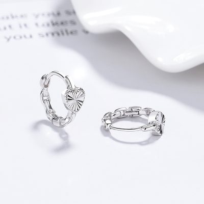 Bông Tai Bạc Nữ Trái Tim Cách điệu Danna LILI 181792 2