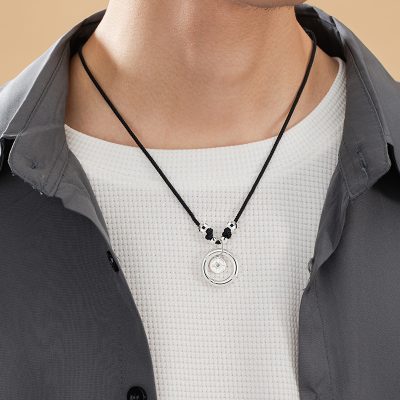 Dây Chuyền Bạc Nam Dây Bện Hình Kim Tiền May Mắn Allison LILI 181444 2