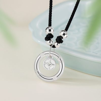 Dây Chuyền Bạc Nam Dây Bện Hình Kim Tiền May Mắn Allison LILI 181444 3