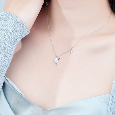 Dây Chuyền Bạc Nữ đính đá CZ Cá Dễ Thương Caroline LILI 181143 4