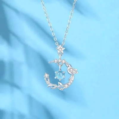 Dây Chuyền Bạc Nữ đính đá CZ Cành Và Chim Nhỏ Hadley LILI 181525 1
