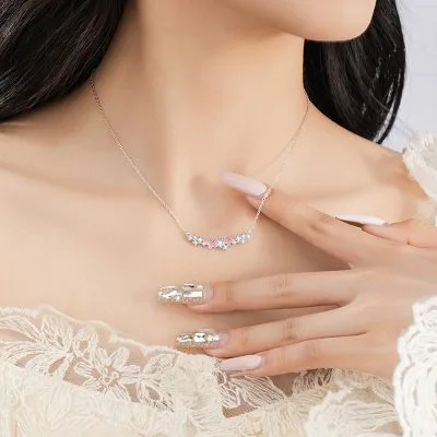 Dây Chuyền Bạc Nữ đính đá CZ Dạ Quang Hồ điệp Genesis LILI 181028 3