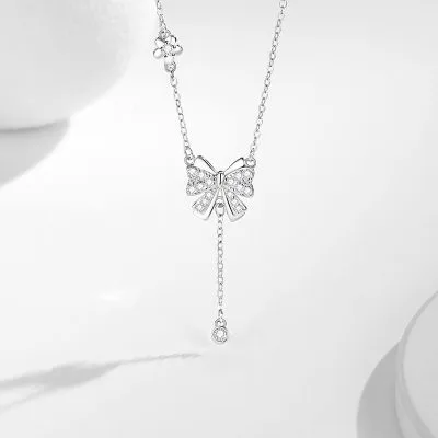 Dây Chuyền Bạc Nữ đính đá CZ Hình Chiếc Nơ Grace LILI 180982 1