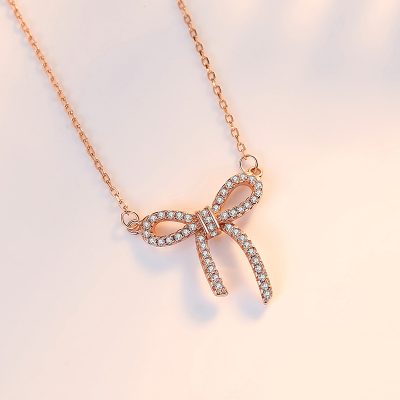 Dây Chuyền Bạc Nữ đính đá CZ Hình Chiếc Nơ Melody LILI 181134 2