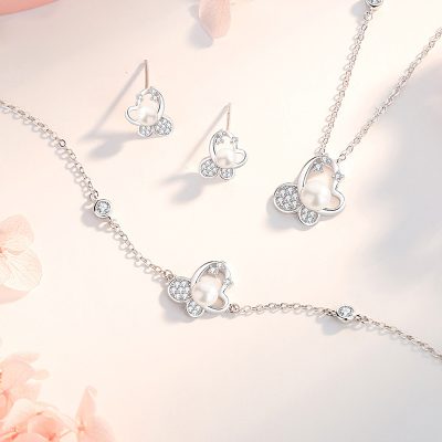 Dây Chuyền Bạc Nữ đính đá CZ Hình Hồ điệp Adelina LILI 181958 5