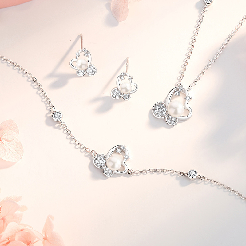 Dây Chuyền Bạc Nữ đính đá CZ Hình Hồ điệp Adelina LILI 181958 5