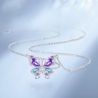 Dây Chuyền Bạc Nữ đính đá CZ Hình Hồ điệp Ariana LILI 181207 3