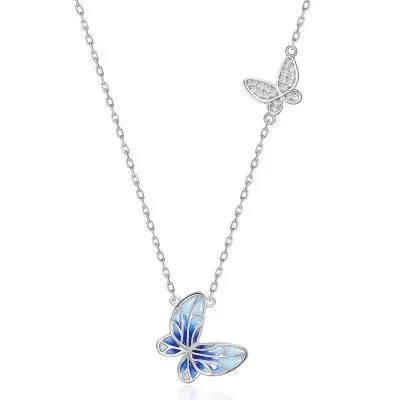 Dây Chuyền Bạc Nữ đính đá CZ Hình Hồ điệp Mila LILI 181363 1