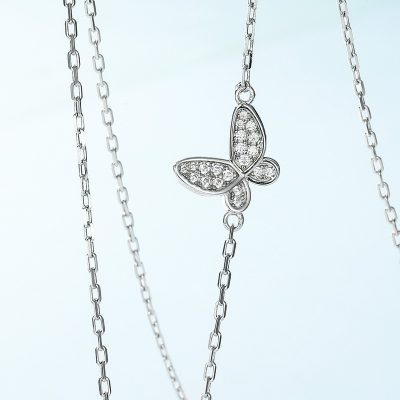 Dây Chuyền Bạc Nữ đính đá CZ Hình Hồ điệp Mila LILI 181363 4