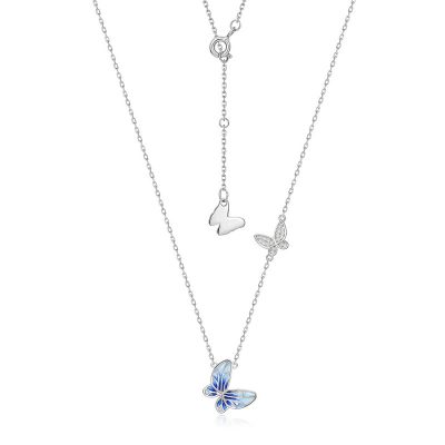 Dây Chuyền Bạc Nữ đính đá CZ Hình Hồ điệp Mila LILI 181363 6