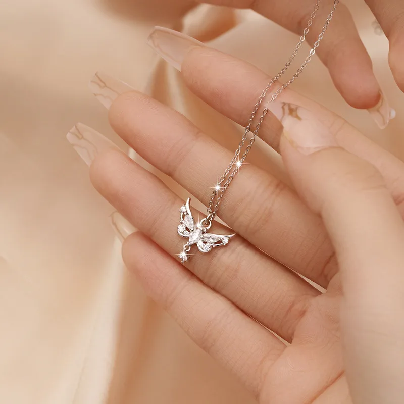 Dây Chuyền Bạc Nữ đính đá CZ Hình Hồ điệp Sofia LILI 180908 2