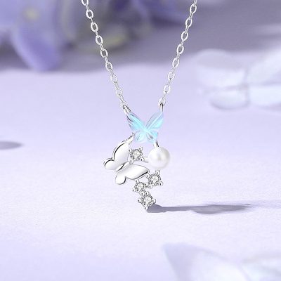 Dây Chuyền Bạc Nữ đính đá CZ Hồ điệp Alana LILI 181589 1