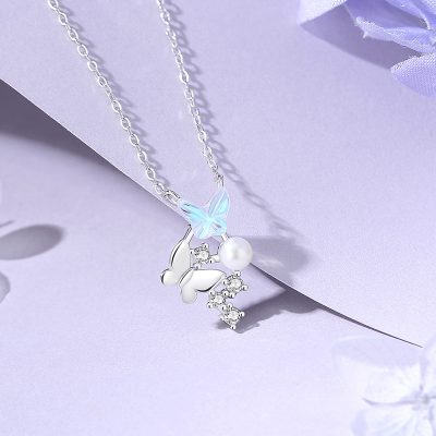 Dây Chuyền Bạc Nữ đính đá CZ Hồ điệp Alana LILI 181589 2