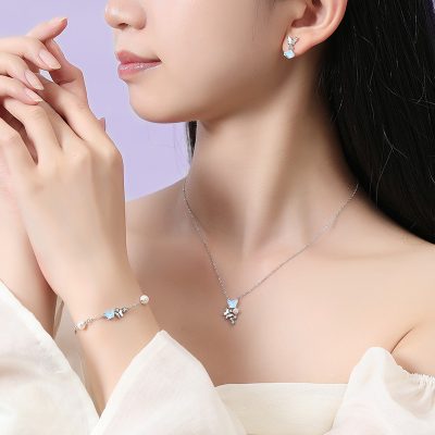 Dây Chuyền Bạc Nữ đính đá CZ Hồ điệp Alana LILI 181589 3