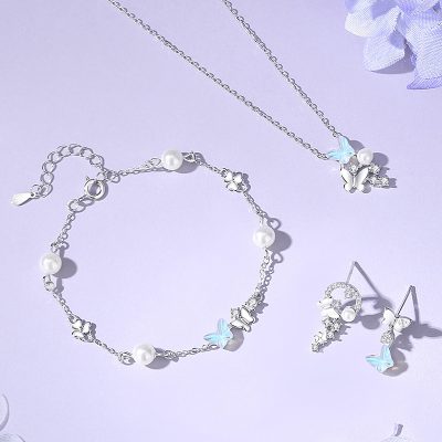Dây Chuyền Bạc Nữ đính đá CZ Hồ điệp Alana LILI 181589 4