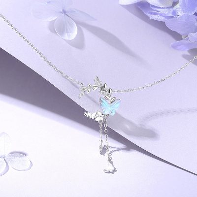 Dây Chuyền Bạc Nữ đính đá CZ Hồ điệp Elliana LILI 181579 2