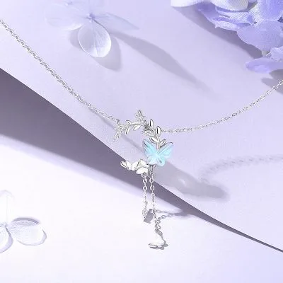 Dây Chuyền Bạc Nữ đính đá CZ Hồ điệp Elliana LILI 181579 2