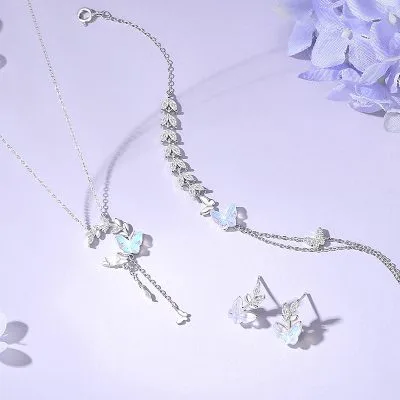 Dây Chuyền Bạc Nữ đính đá CZ Hồ điệp Elliana LILI 181579 4