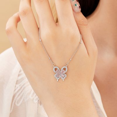 Dây Chuyền Bạc Nữ đính đá CZ Hồ điệp Willow LILI 180988 2