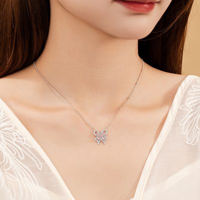 Dây Chuyền Bạc Nữ đính đá CZ Hồ điệp Willow LILI 180988 5