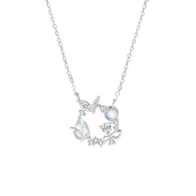 Dây Chuyền Bạc Nữ đính đá CZ Hoa Tulip LILI 181573 54