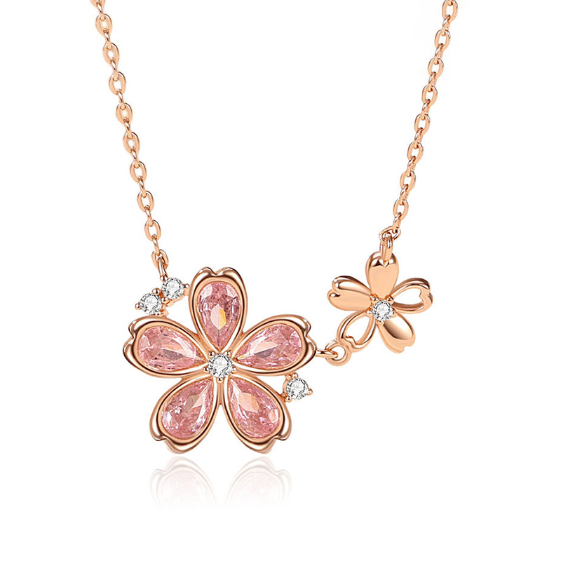 Dây Chuyền Bạc Nữ đính đá CZ Hoa Anh đào Jade LILI 181096 4