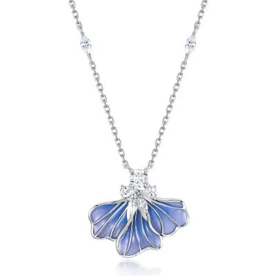 Dây Chuyền Bạc Nữ đính đá CZ Hoa Diên Vĩ Iris LILI 181378 5