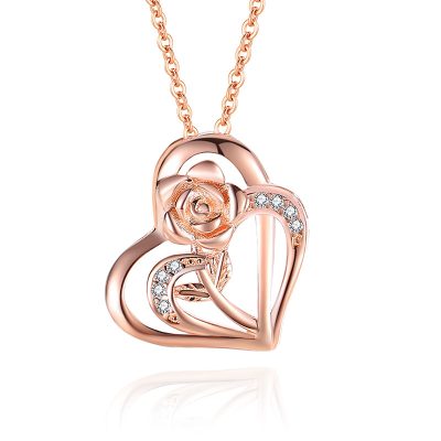 Dây Chuyền Bạc Nữ đính đá CZ Hoa Hồng Tình Yêu Athena LILI 181123 5