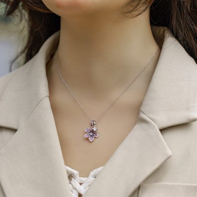 Dây Chuyền Bạc Nữ đính đá CZ Hoa Lan Lainey LILI 181371 4