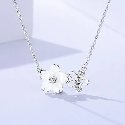 Dây Chuyền Bạc Nữ đính đá CZ Hoa Tuyết Mai Lucia LILI 181189 1