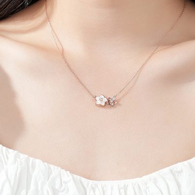 Dây Chuyền Bạc Nữ đính đá CZ Hoa Tuyết Mai Lucia LILI 181189 3
