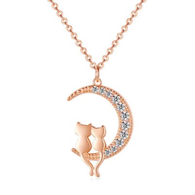 Dây Chuyền Bạc Nữ đính đá CZ Mèo Mặt Trăng Millie LILI 181103 5