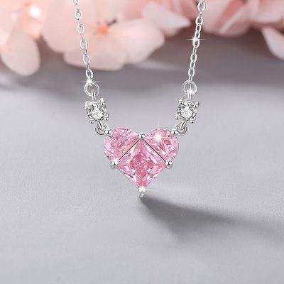 Dây Chuyền Bạc Nữ đính đá CZ Trái Tim Lillian LILI 181013 1
