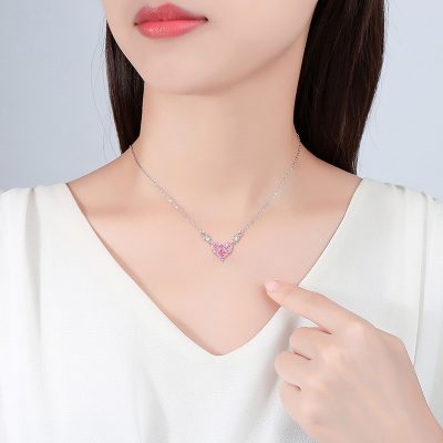 Dây Chuyền Bạc Nữ đính đá CZ Trái Tim Lillian LILI 181013 2