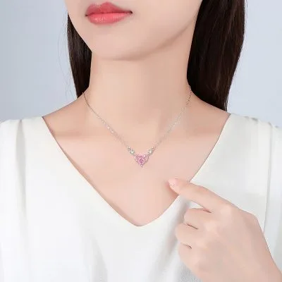Dây Chuyền Bạc Nữ đính đá CZ Trái Tim Lillian LILI 181013 2