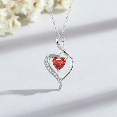 Dây Chuyền Bạc Nữ đính đá CZ Trái Tim Cách điệu Esther LILI 181296 1