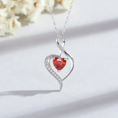 Dây Chuyền Bạc Nữ đính đá CZ Trái Tim Cách điệu Esther LILI 181296 1