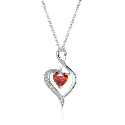 Dây Chuyền Bạc Nữ đính đá CZ Trái Tim Cách điệu Esther LILI 181296 4