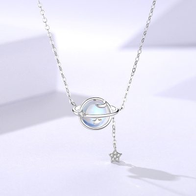 Dây Chuyền Bạc Nữ đính đá CZ Trăng Và Sao Ailany LILI 181200 1