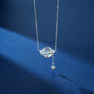 Dây Chuyền Bạc Nữ đính đá CZ Trăng Và Sao Ailany LILI 181200 3