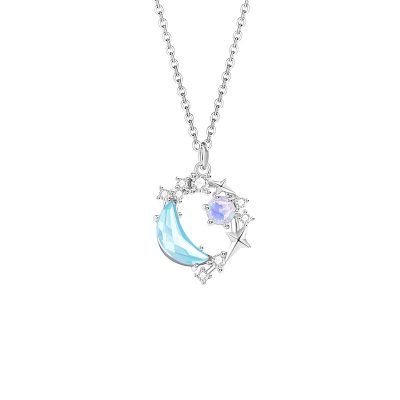 Dây Chuyền Bạc Nữ đính đá CZ Trăng Và Sao Luna LILI 180924 5