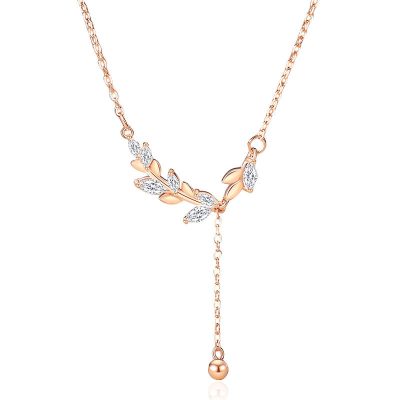 Dây Chuyền Bạc Nữ đính đá CZ Vòng Nguyệt Quế Ashley LILI 181266 4