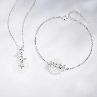 Dây Chuyền Bạc Nữ đính đá Mã Não Hồ điệp Eliza LILI 181231 1