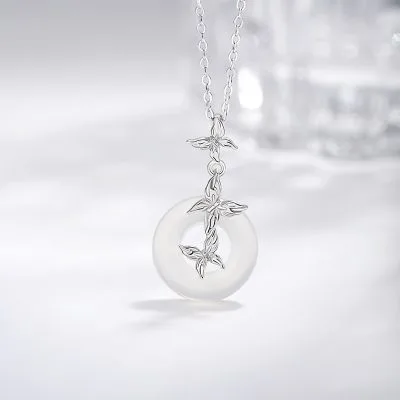 Dây Chuyền Bạc Nữ đính đá Mã Não Hồ điệp Eliza LILI 181231 3